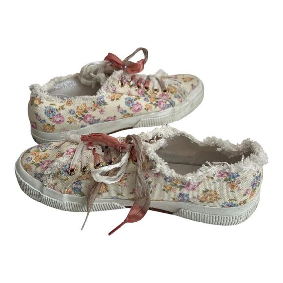 LoveShackFancy x Superga Sneaker In Morning Surf Floral Print Size 39.5 - Picture 7 of 14
